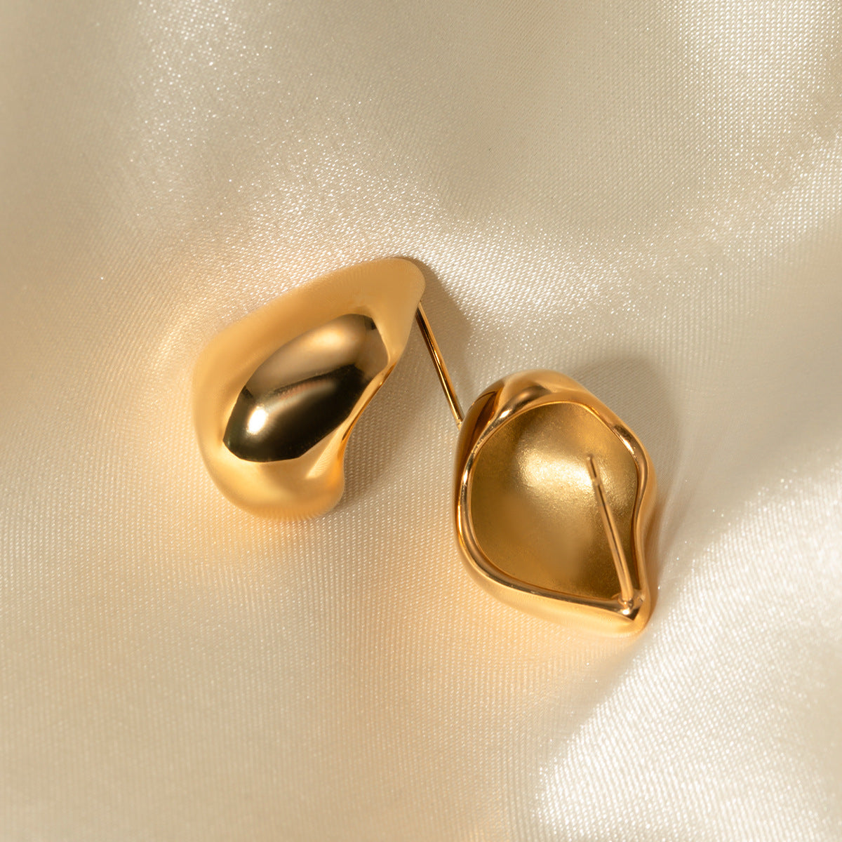 Gold-tone elegant party earrings - 2.06cm luxury stainless steel dangling statement jewelry for women | Arza Accessories 6