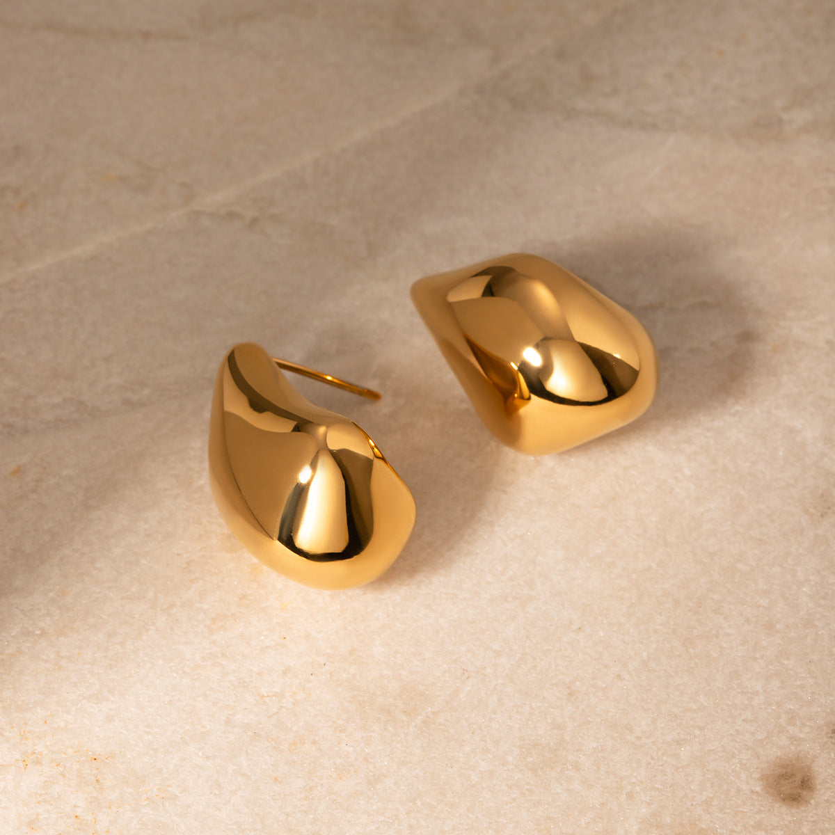 Gold-tone elegant party earrings - 2.06cm luxury stainless steel dangling statement jewelry for women | Arza Accessories 9