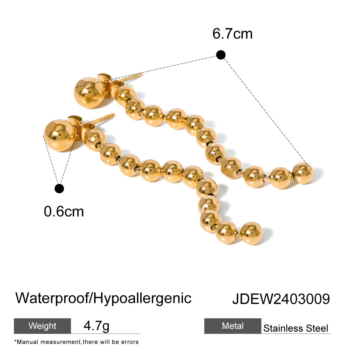 Gold-tone delicate threader earrings (6.7cm length, 0.6mm width) - feminine stainless steel dangling jewelry 3