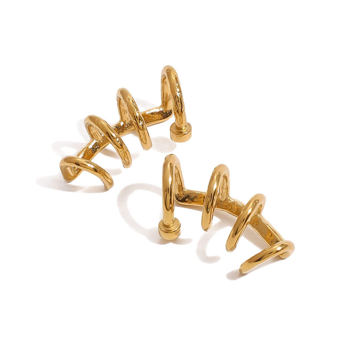 Gold-tone minimalist drop earrings for women – 2.26cm lightweight stainless steel, hypoallergenic & waterproof | Arza Accessories 1