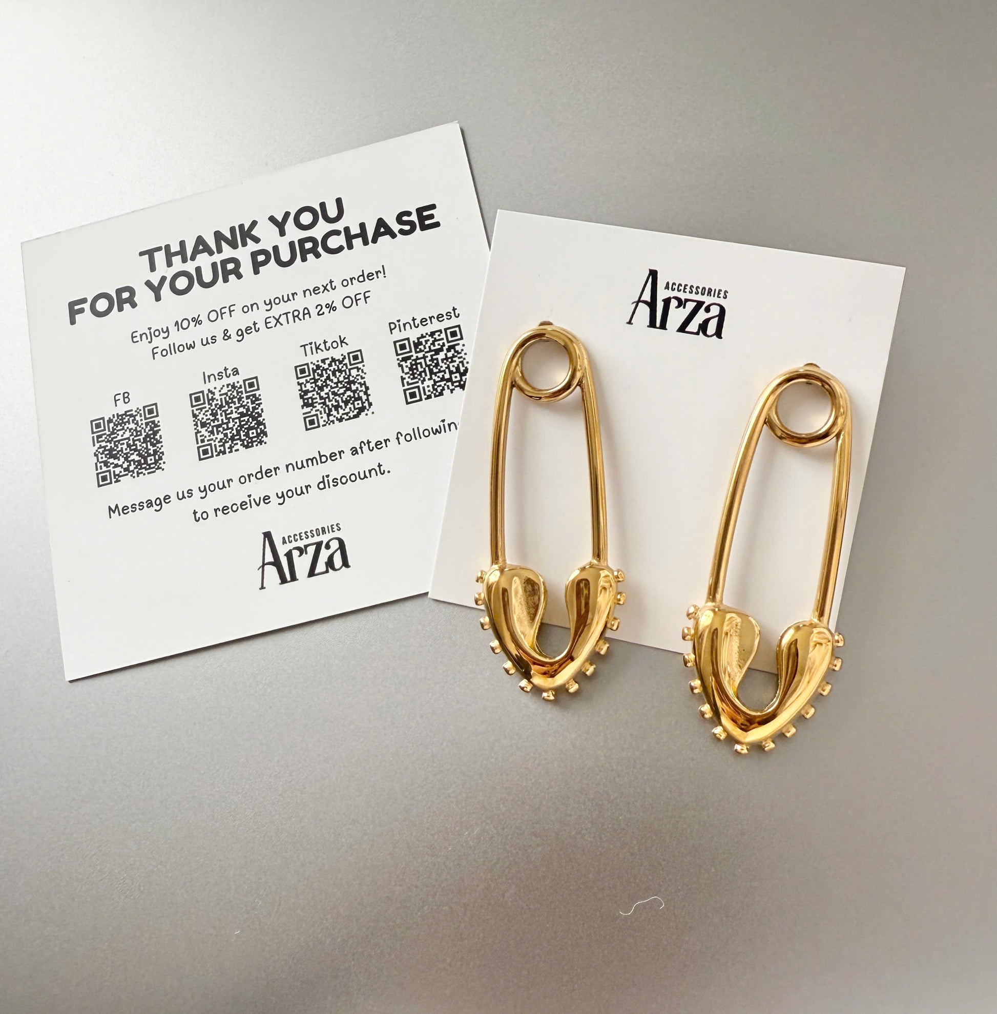 Gold-tone stainless steel minimalist safety pin earrings, 5.51cm length, edgy everyday jewelry 38