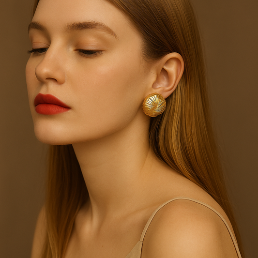 Gold-tone stainless steel square statement earrings, 3.1cm, lightweight and hypoallergenic. 19