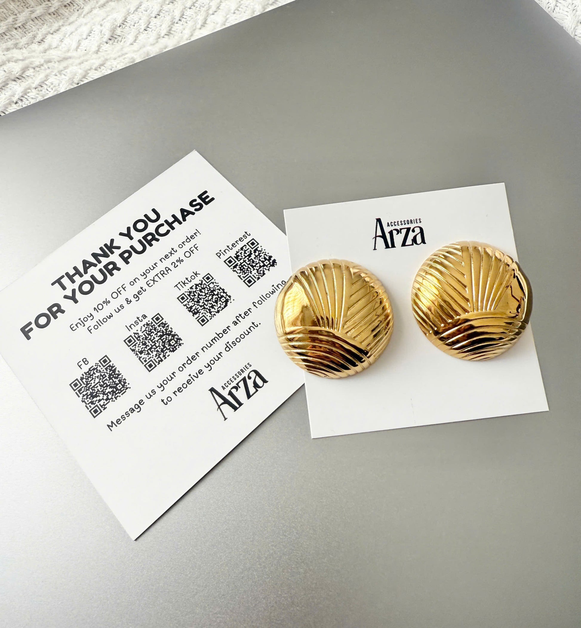 Gold-tone stainless steel square statement earrings, 3.1cm, lightweight and hypoallergenic. 43
