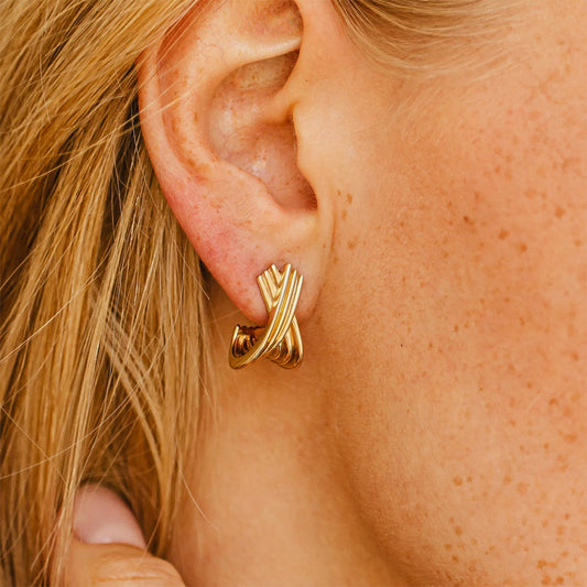 Minimalist gold trendy earrings for women – lightweight (8.7g) for everyday and party wear. 1