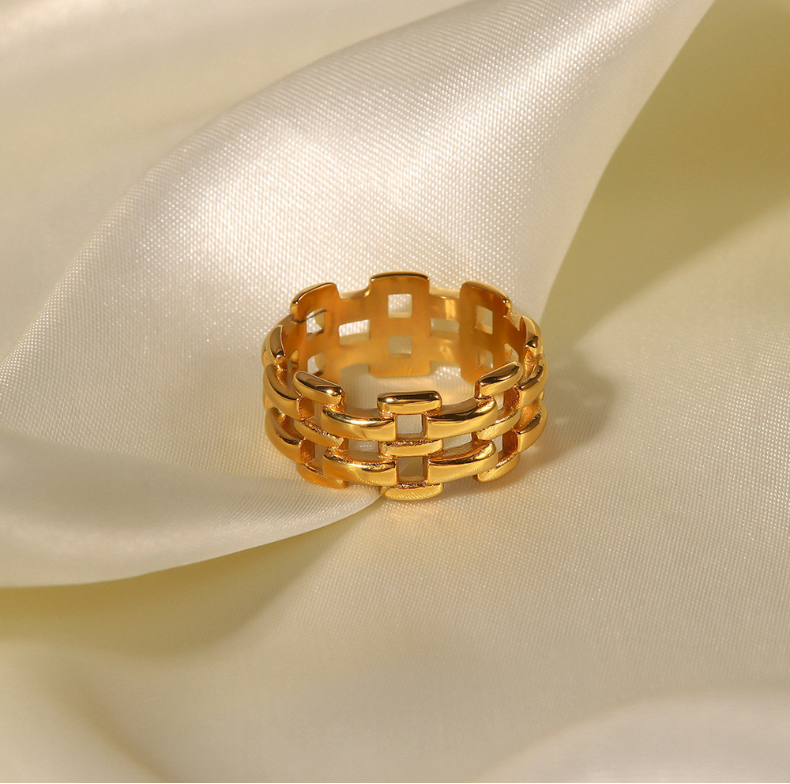 Golden mini statement rings for parties – lightweight (4.38g), sleek design, budget-friendly fashion jewelry - 2