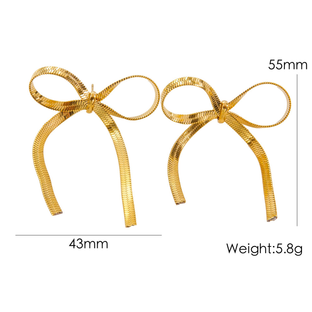 Hypoallergenic Earrings for Women | Gold & Silver | Large Bow Minimalist Design | Everyday Wear and Party Events | Arza Accessories