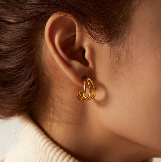 Hypoallergenic lightweight gold earrings (1.9cm) for women, simple elegant everyday and party jewelry - 1