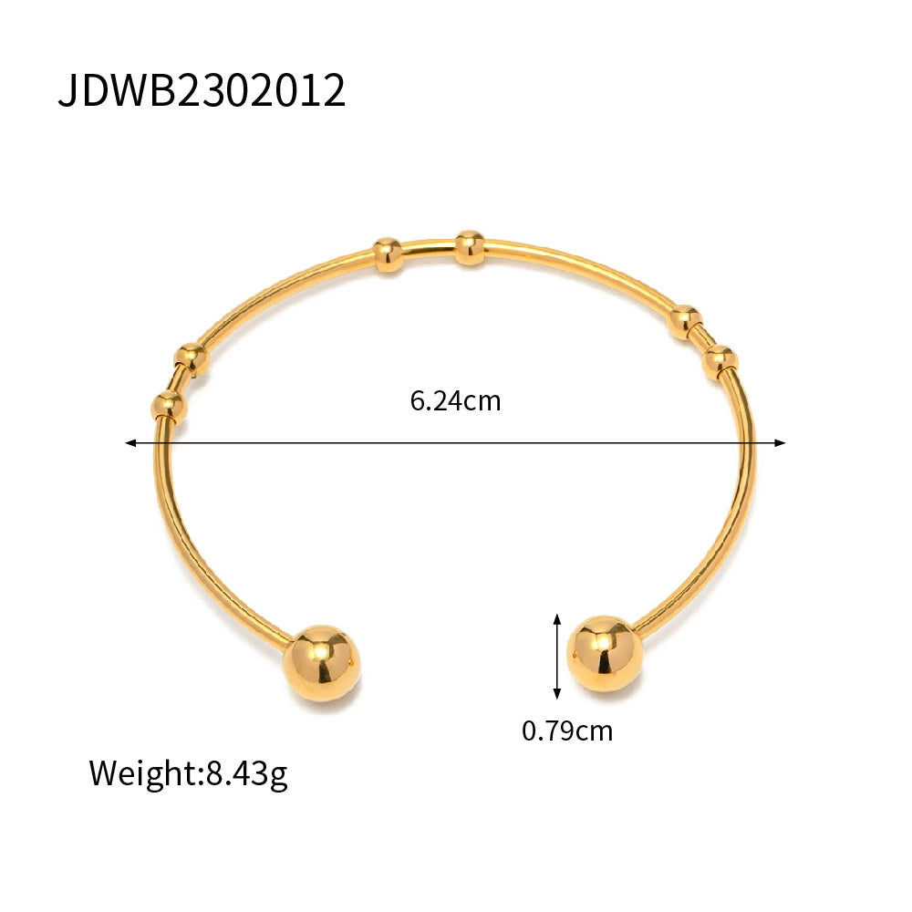 Adjustable minimalist gold bracelet for women - sleek layering jewelry (8.43g)-4