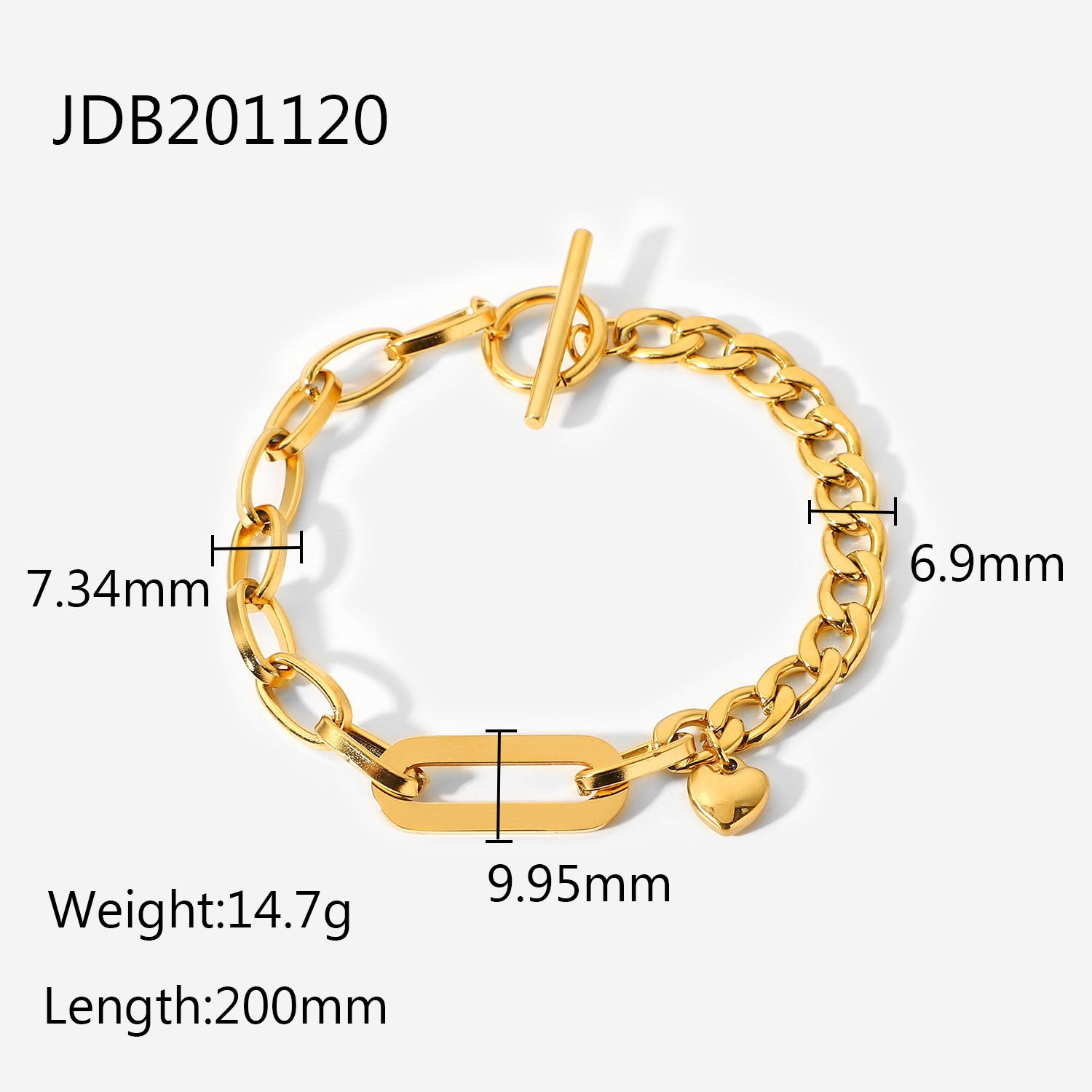Minimalist adjustable gold chain bracelet for women – lightweight (14.7g) and versatile for everyday wear. 4
