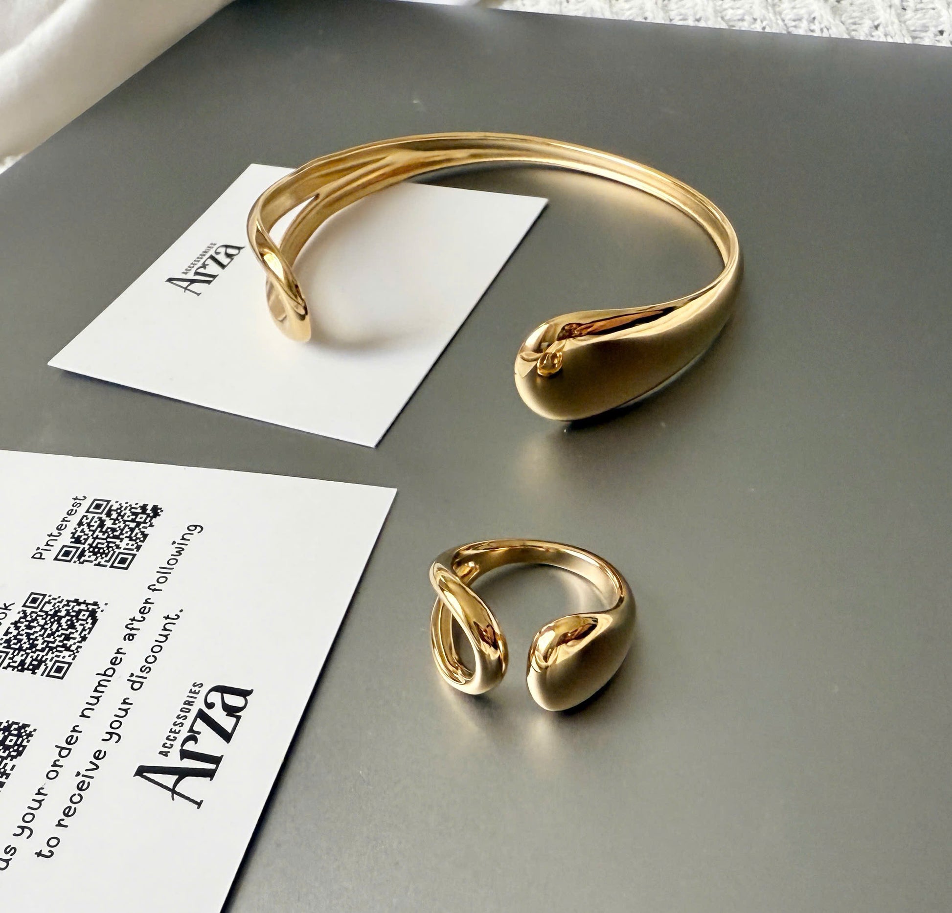 Minimalist stainless steel cuff bracelet - 1.58mm slim stackable bangle for women, hypoallergenic jewelry | Arza Accessories12