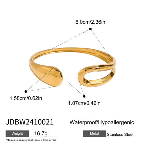 Minimalist stainless steel cuff bracelet - 1.58mm slim stackable bangle for women, hypoallergenic jewelry | Arza Accessories 2