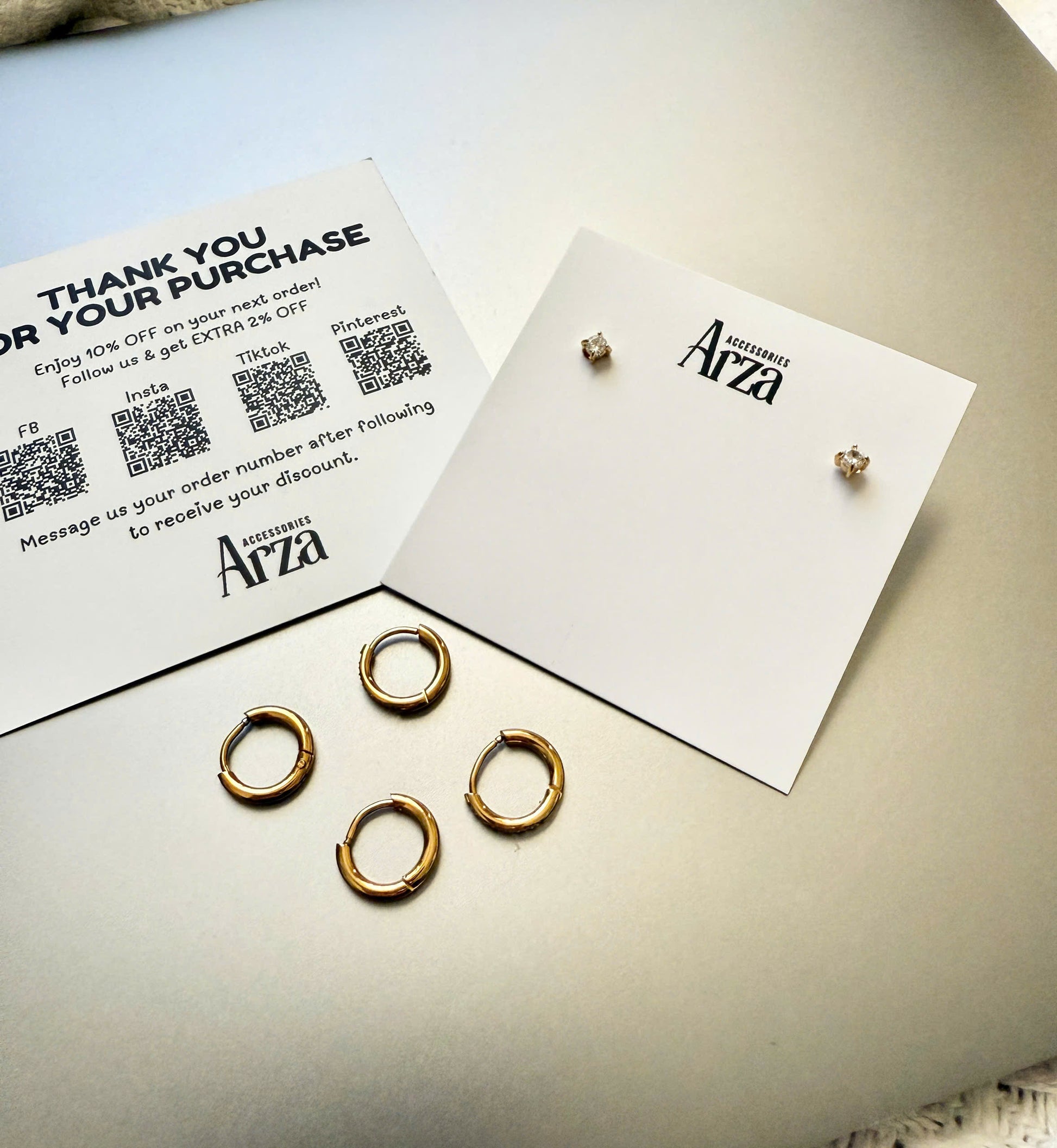 Minimalist waterproof stainless steel hoop earrings for women – hypoallergenic, lightweight (3.0g), and ideal for everyday wear | Arza Accessories 72