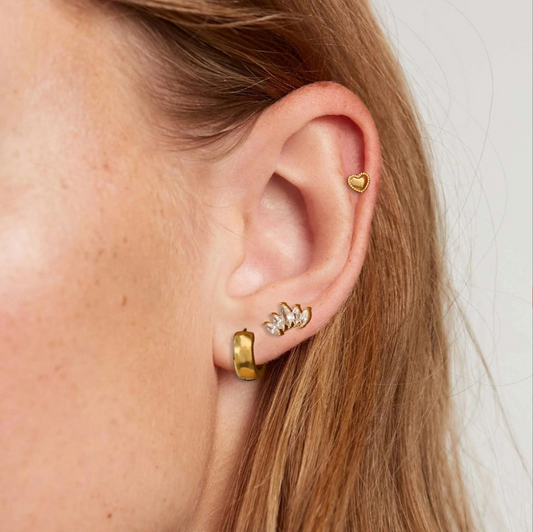 Minimalist waterproof stainless steel stud earrings for women – hypoallergenic, lightweight (3.8g), and perfect for everyday wear | Arza Accessories-1