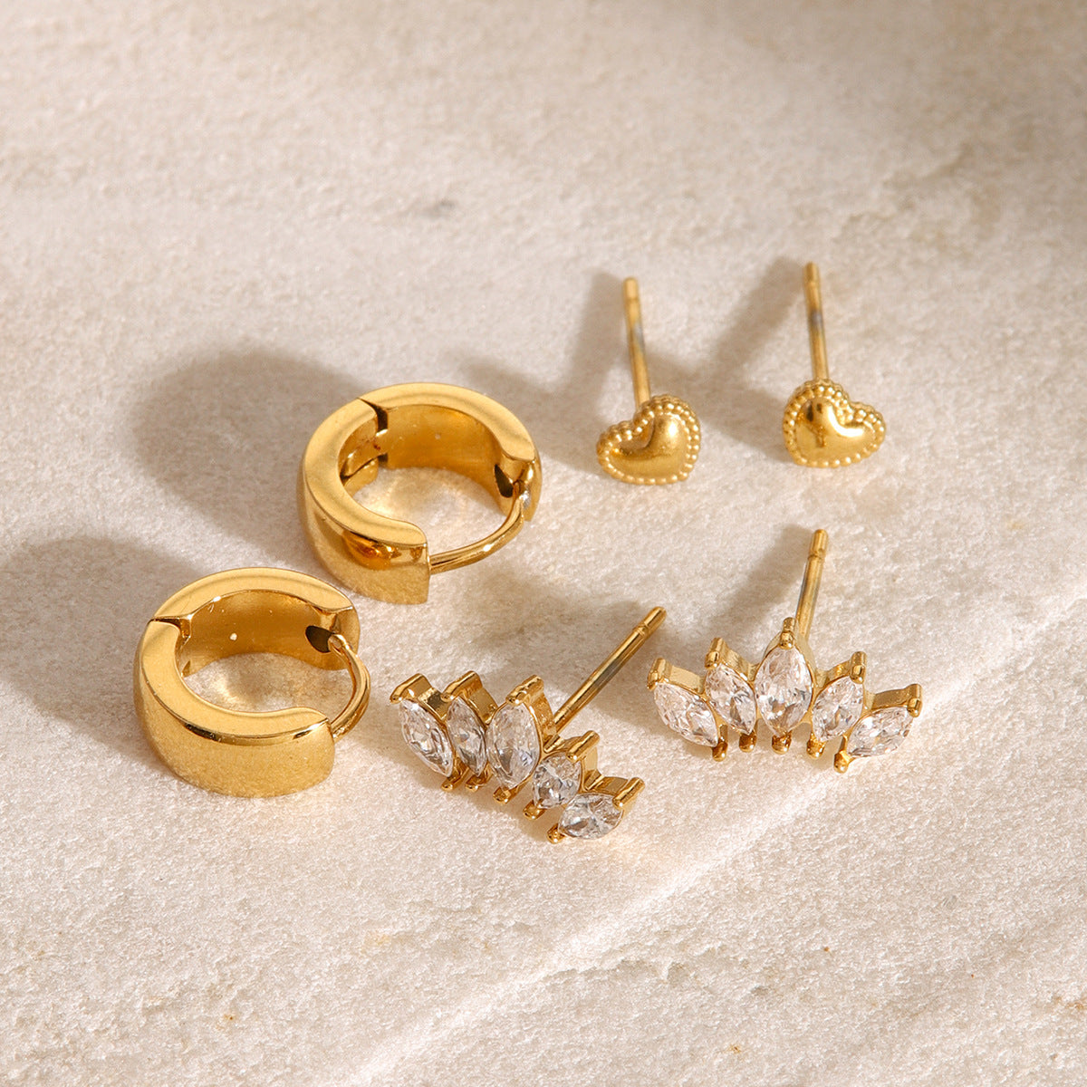 Minimalist waterproof stainless steel stud earrings for women – hypoallergenic, lightweight (3.8g), and perfect for everyday wear | Arza Accessories