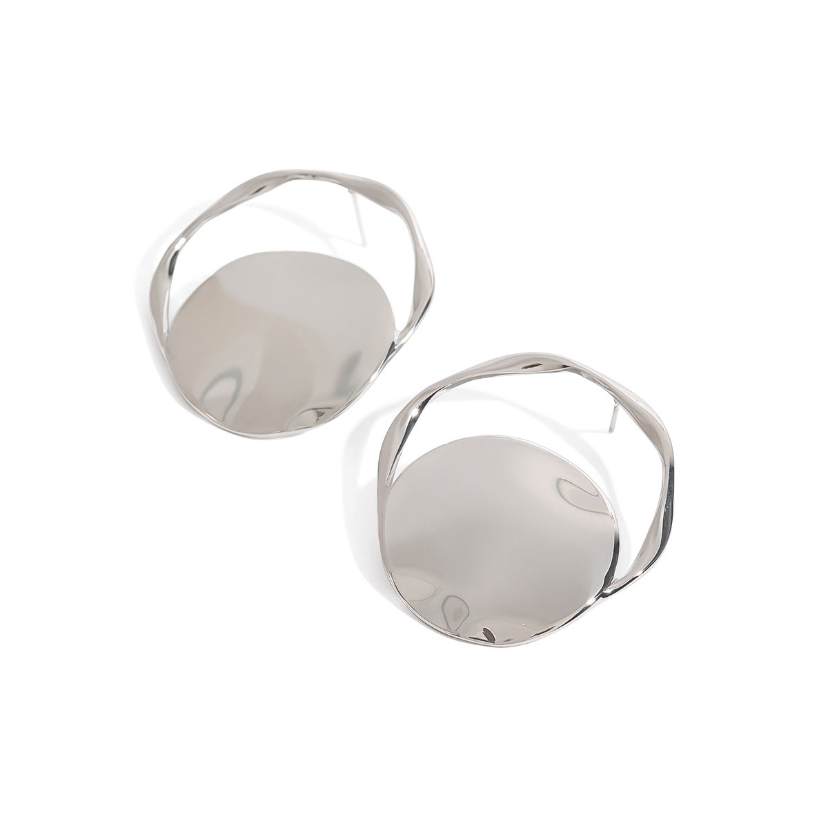 Minimalist silver-tone hoop earrings 4.19cm, lightweight stainless steel waterproof jewelry for everyday wear | Arza Accessories Australia - 2