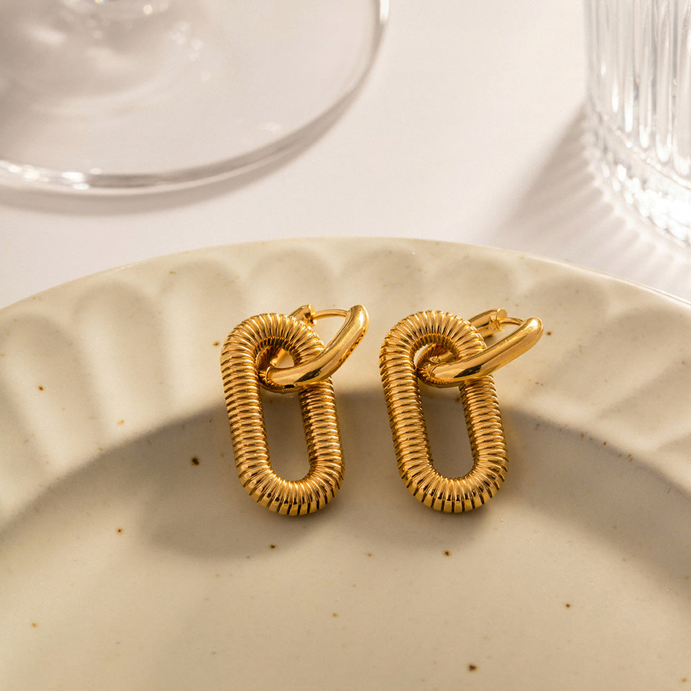 Trendy gold dangle earrings (3cm) for women - perfect for parties and casual wear 4