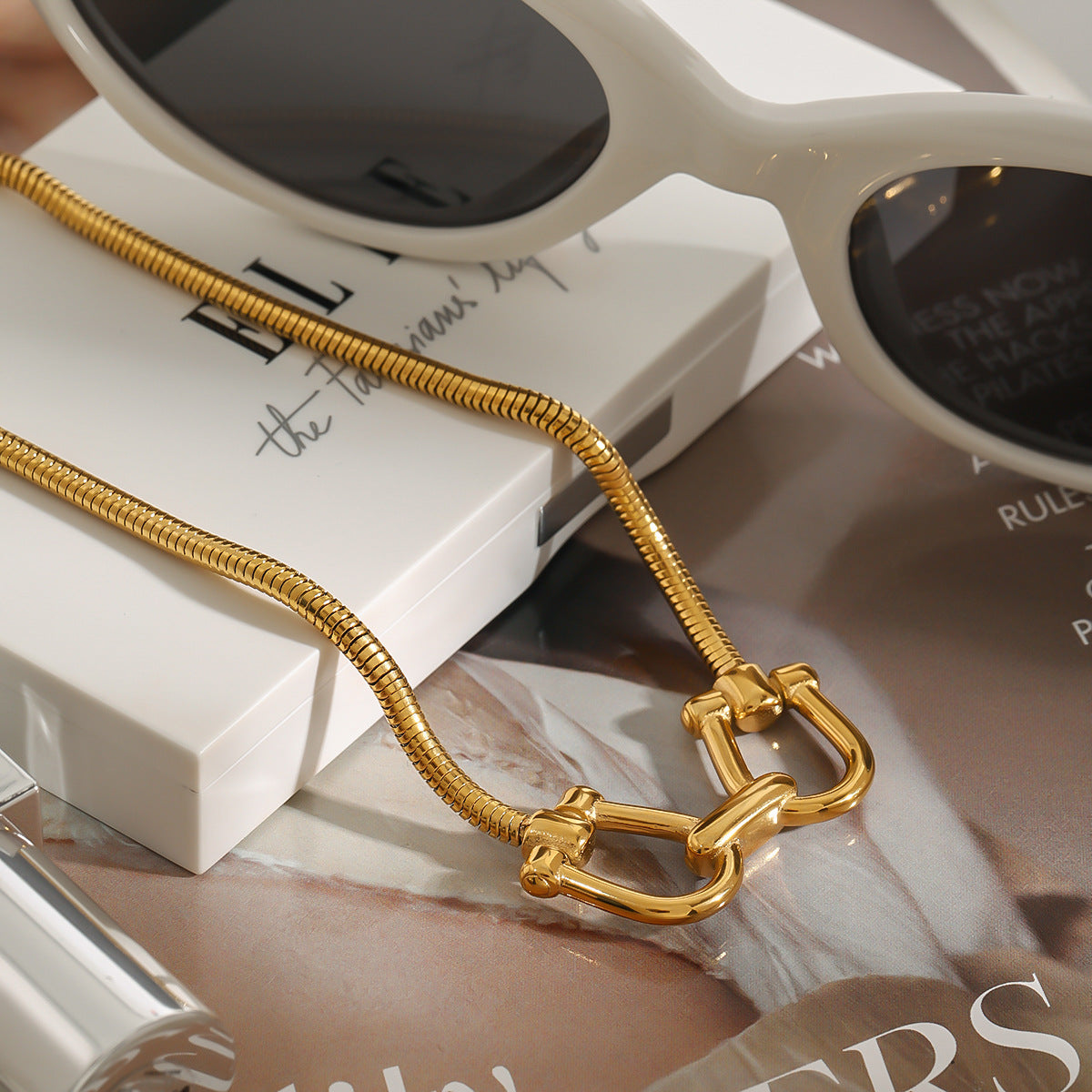 Minimalist stainless steel chain necklace for women and men with adjustable length. 3