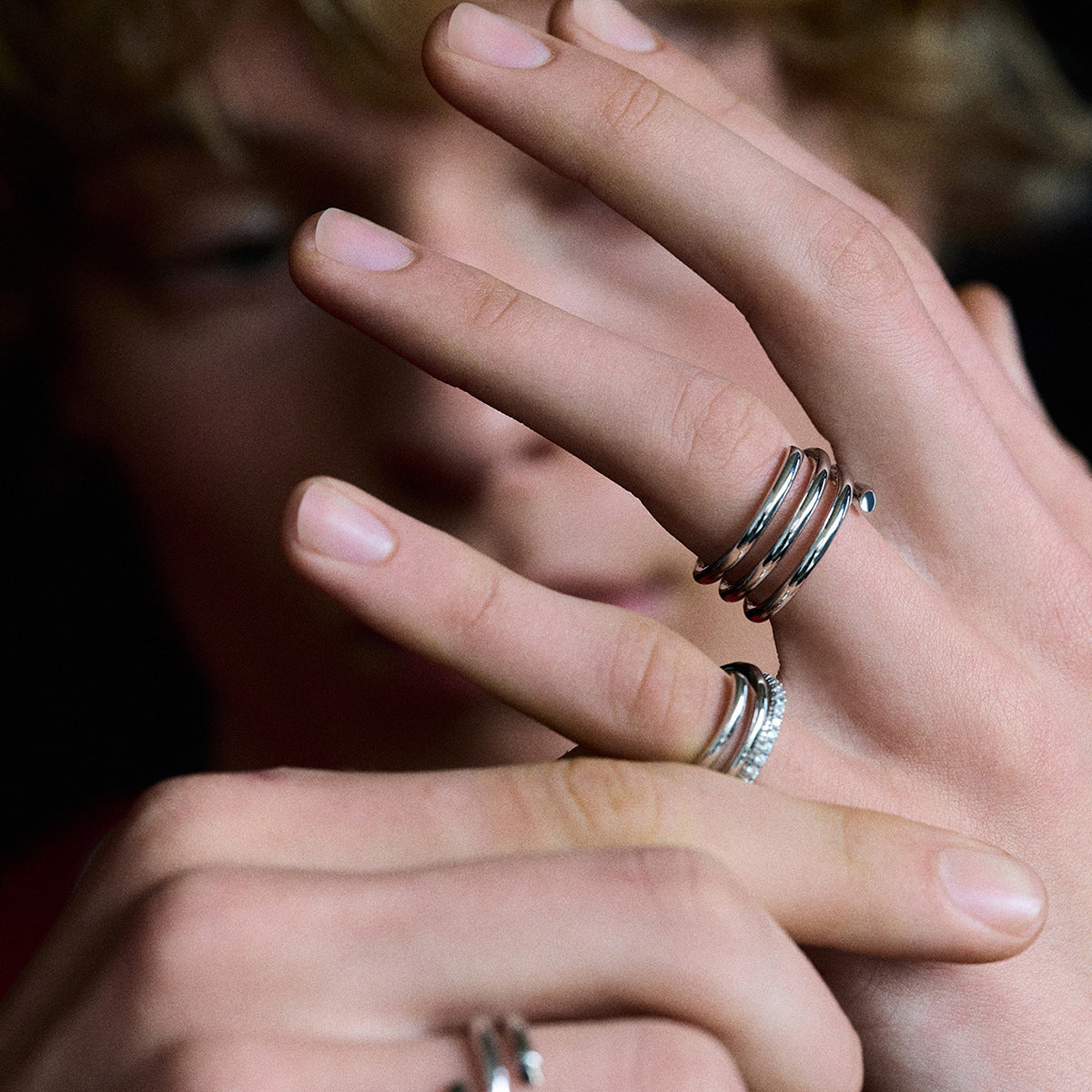 Twisted multi-loop huggie rings in gold & silver, 16mm hypoallergenic stainless steel comfort-fit earrings | Arza Accessories Australia - 8
