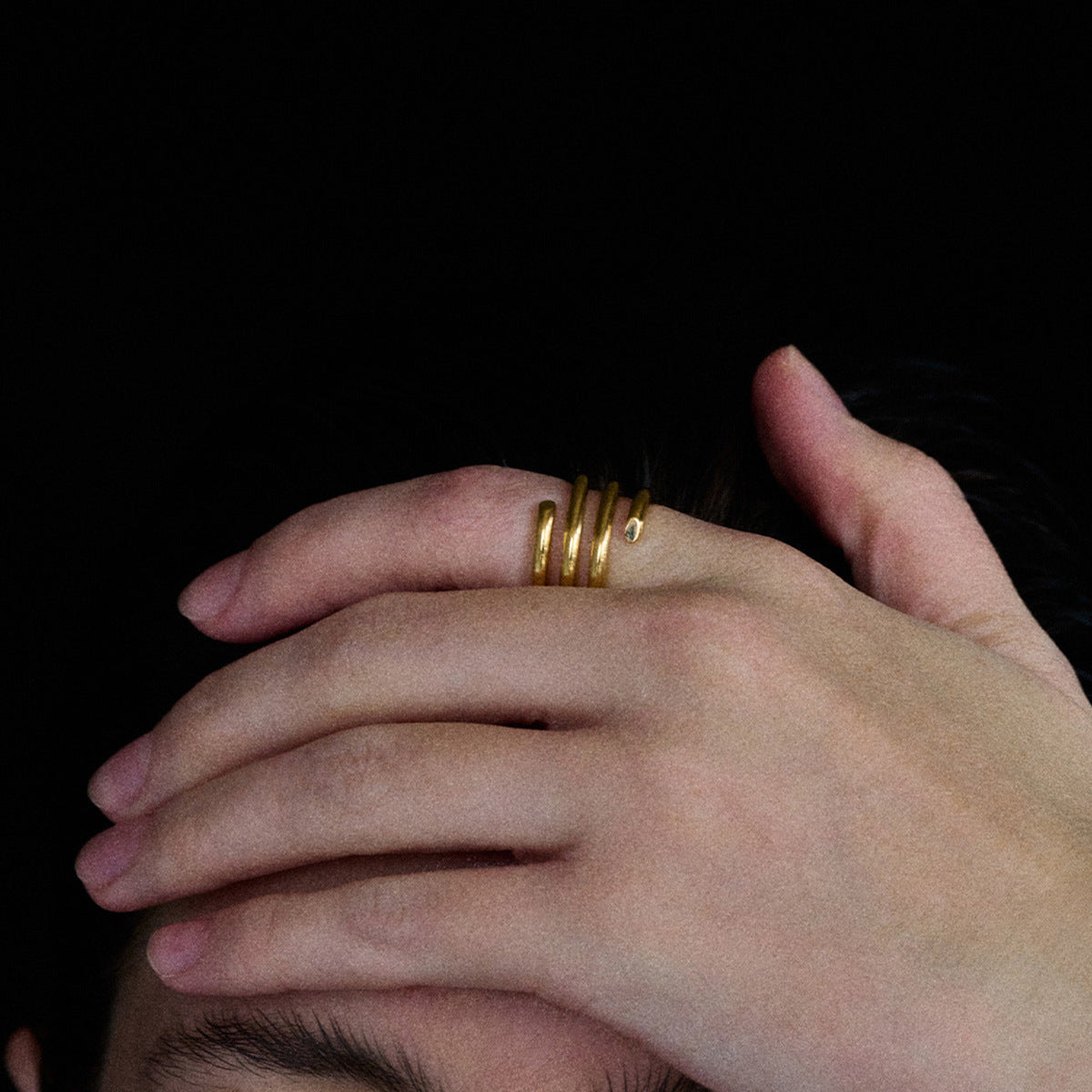 Twisted multi-loop huggie rings in gold & silver, 16mm hypoallergenic stainless steel comfort-fit earrings | Arza Accessories Australia - 10
